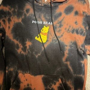 Disney Brown & Black Tie-Dye Hoodie with Pooh Detail